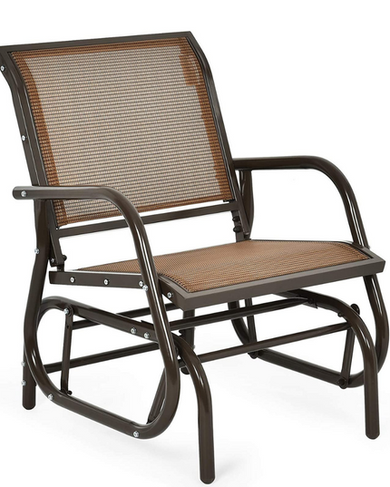 Swing Glider Chair W/Study Metal Frame Comfortable Patio Chair
