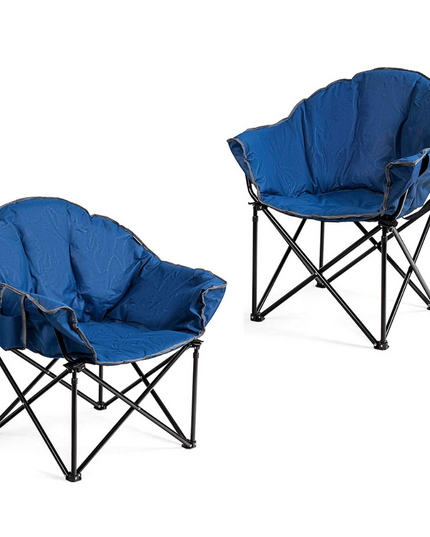 Giantex Portable Camping Chair, Lawn Chair, Outdoor Folding Chair with Cup Holder, Soft Seat