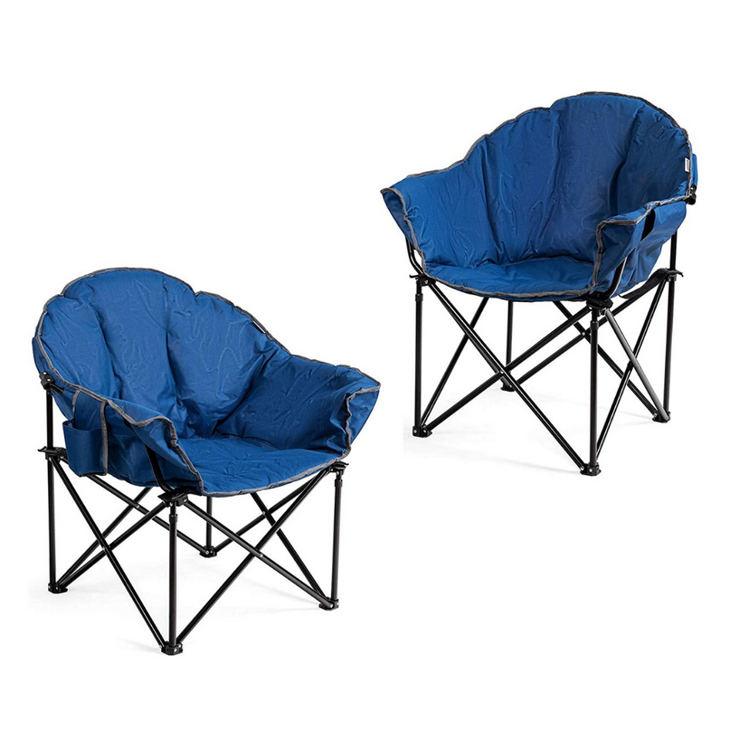 Giantex Portable Camping Chair, Lawn Chair, Outdoor Folding Chair with Cup Holder, Soft Seat