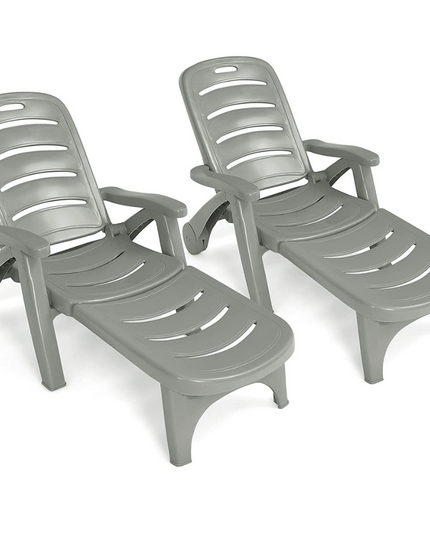 Giantex Patio Chaise Lounge Recliner on Wheels