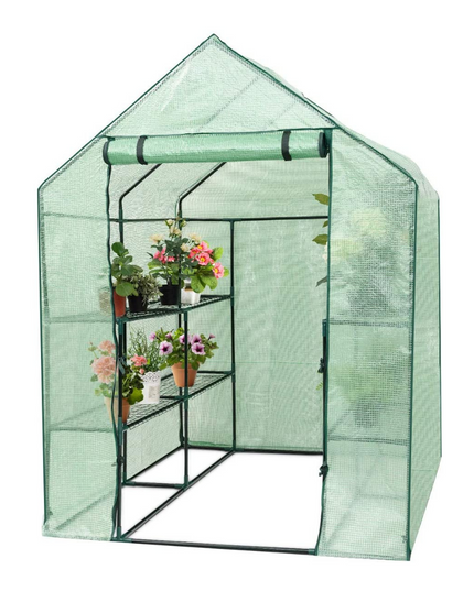 Outdoor Portable Greenhouse Mini Walk in 3 Tiers 8 Shelves Stands