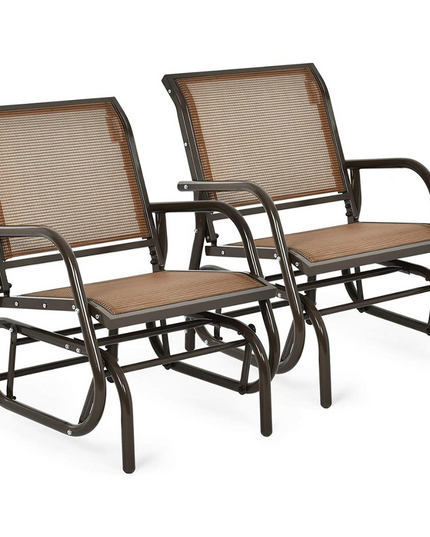 Swing Glider Chair W/Study Metal Frame Comfortable Patio Chair