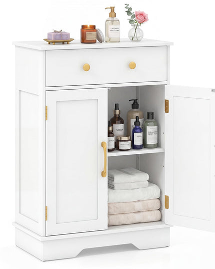 Giantex Freestanding Bathroom Storage Cabinet with 2 Doors & Drawer