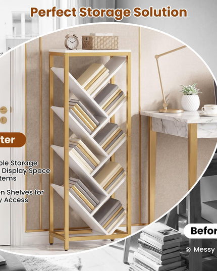 Giantex Tree Bookshelf 9-Tier Floor Standing Bookshelf for Books/CDs
