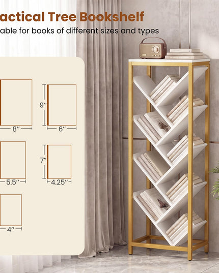 Giantex Tree Bookshelf 9-Tier Floor Standing Bookshelf for Books/CDs