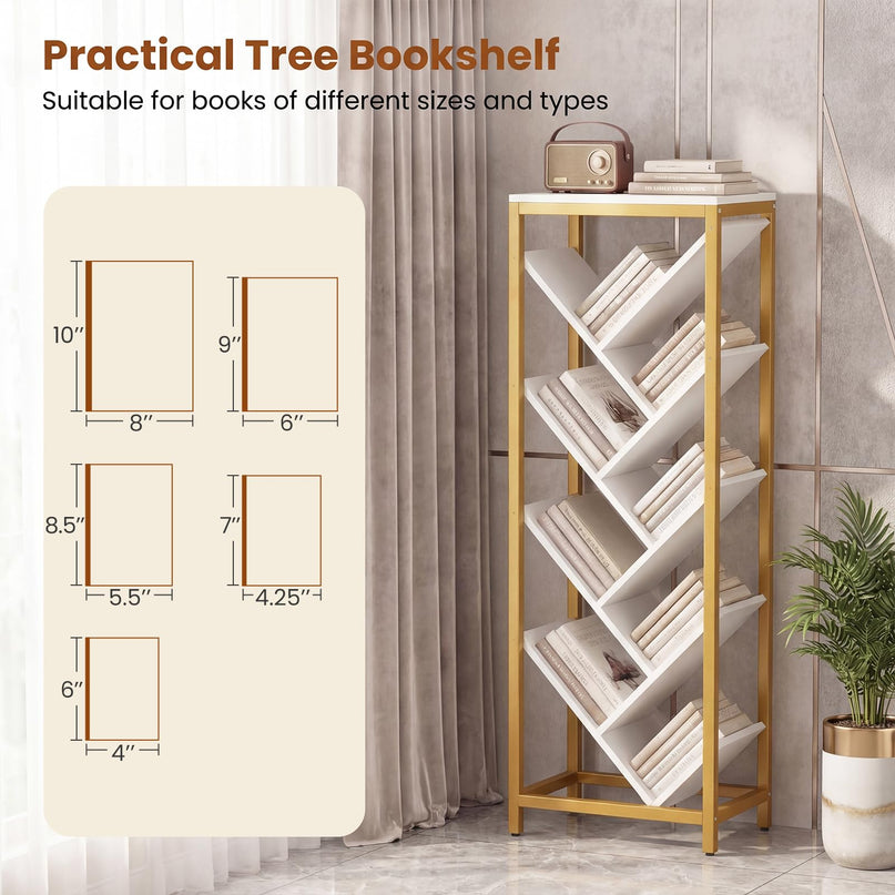 Giantex Tree Bookshelf 9-Tier Floor Standing Bookshelf for Books/CDs