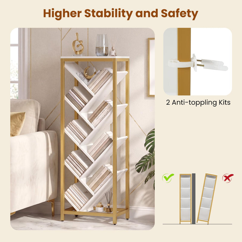 Giantex Tree Bookshelf 9-Tier Floor Standing Bookshelf for Books/CDs