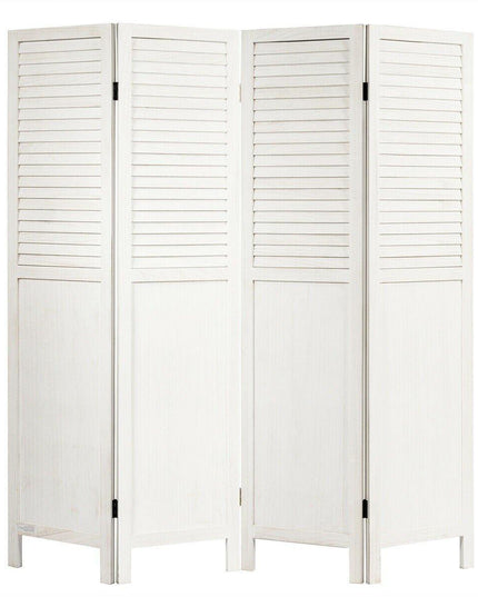 4 Panel 6 ft Wooden Room Divider, Portable Partition Screen - Giantexus