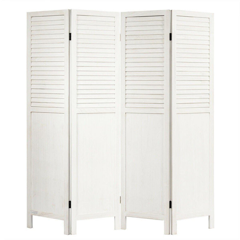 4 Panel 6 ft Wooden Room Divider, Portable Partition Screen - Giantexus