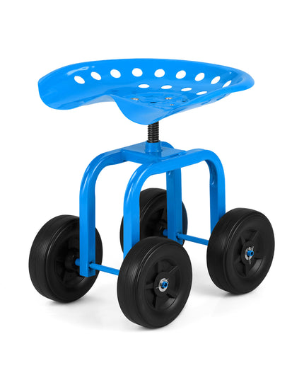Chariot de jardin Giantex, siège de travail roulant à 4 roues, tabouret de jardin pivotant à 360° et hauteur réglable