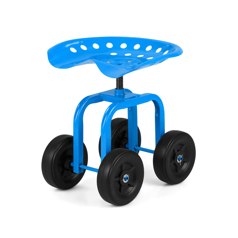 Giantex Garden Cart, Rolling Workseat with 4 Wheels, Garden Stool 360-degree Swivel Work Seat & Adjustable Heigh