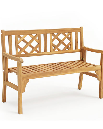 Banc de jardin pliant en bois d'acacia Giantex, 1,20 m (teck)