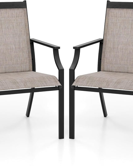 Giantex Patio Chairs Set of 2, All Weather Resistant Outdoor Chairs for Front Porch Lawn Garden Yard