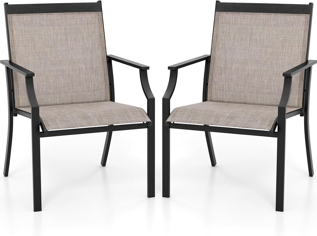 Giantex Patio Chairs Set of 2, All Weather Resistant Outdoor Chairs for Front Porch Lawn Garden Yard