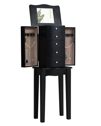 Jewelry Chest Armoire Cabinet Standing with Mirror