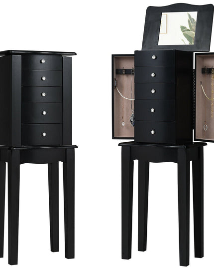 Jewelry Chest Armoire Cabinet Standing with Mirror