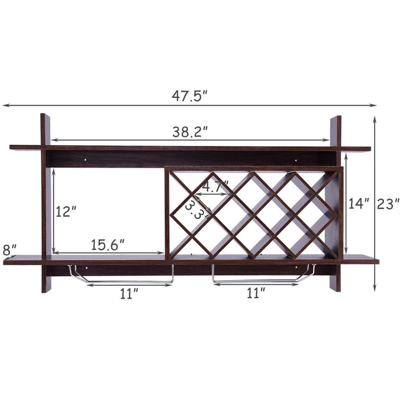 Wall Mounted Wine Rack Organizer - Giantexus