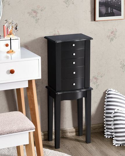 Jewelry Chest Armoire Cabinet Standing with Mirror