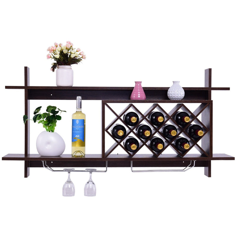 Wall Mounted Wine Rack Organizer - Giantexus