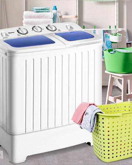 20 lbs Washer Spain Spinner Portable Washing Machine, Blue+ White