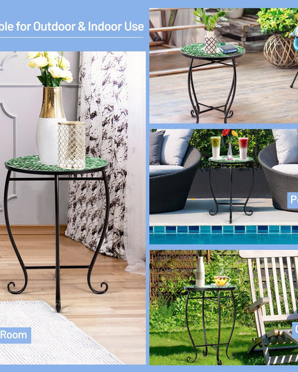 Outdoor Side Table, Mosaic Patio Table