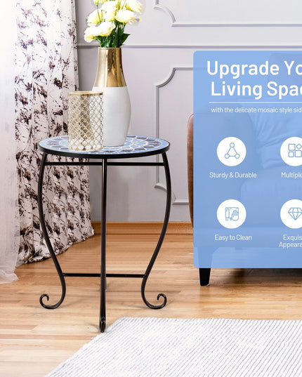 Outdoor Side Table, Mosaic Patio Table