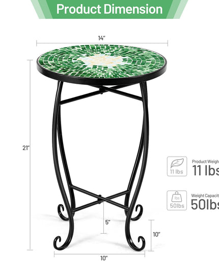 Outdoor Side Table, Mosaic Patio Table