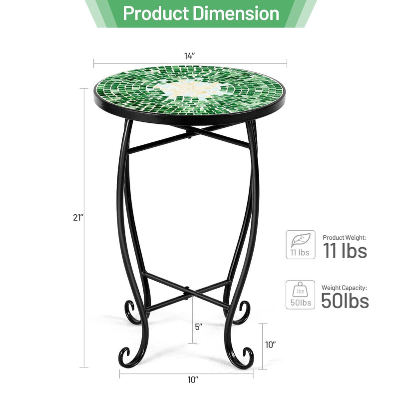 Outdoor Side Table, Mosaic Patio Table
