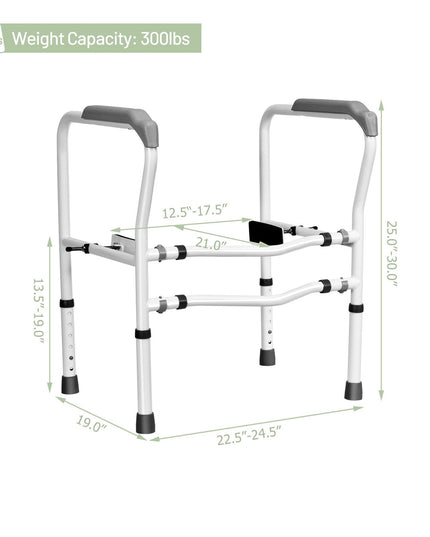 Toilet Safety Rail Free Standing Safety Assist Frame W/ 360 degree Rotatable Clip