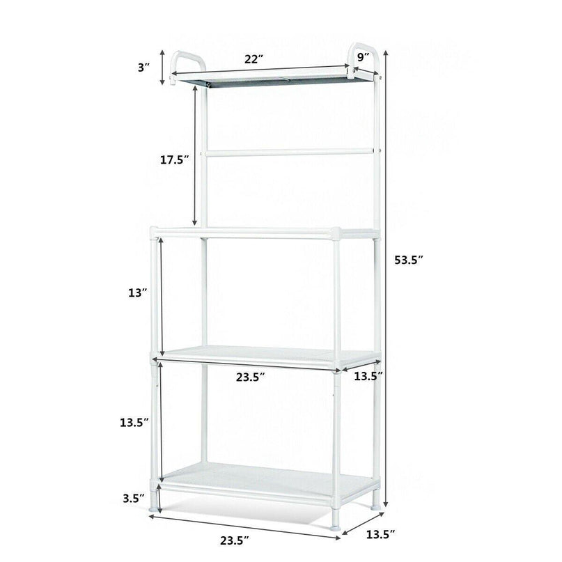 4-Tier Kitchen Microwave Storage Rack Oven Stand - Giantexus