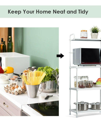 4-Tier Kitchen Microwave Storage Rack Oven Stand - Giantexus
