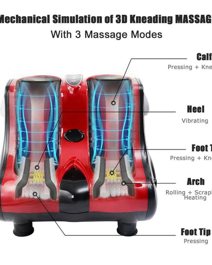 Giantex Foot Calf Leg Massager Machine, Shiatsu Kneading Rolling Vibration Heating - Giantexus