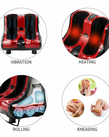 Giantex Foot Calf Leg Massager Machine, Shiatsu Kneading Rolling Vibration Heating - Giantexus