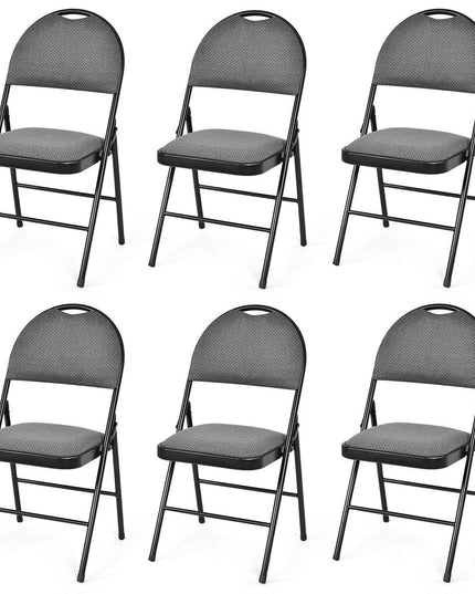 6 PCS Folding Chairs Set Portable Backrest Chair - Giantexus