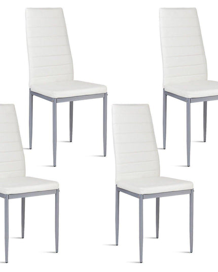 Giantex Set of 4 PU Leather Dining Side Chairs with Padded Seat Foot Cap