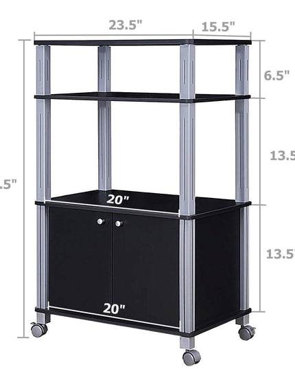 Rolling Kitchen Bakers Rack Microwave Oven Stand