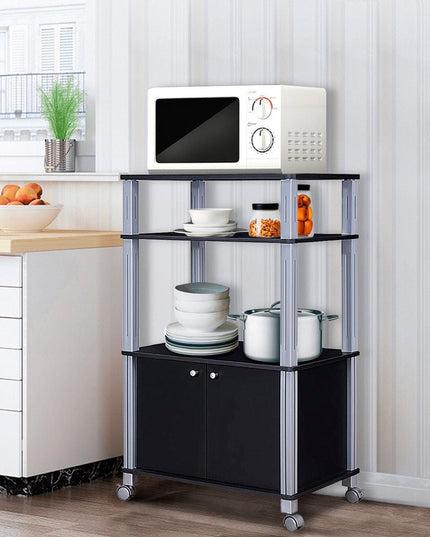 Rolling Kitchen Bakers Rack Microwave Oven Stand