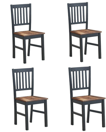 Giantex Set of 4 Wood Dining Chairs, Whitesburg Dining Room Side Chair w/ Wide Seat,Black - Giantexus