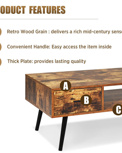 Coffee Table Mid-Century Modern TV Table
