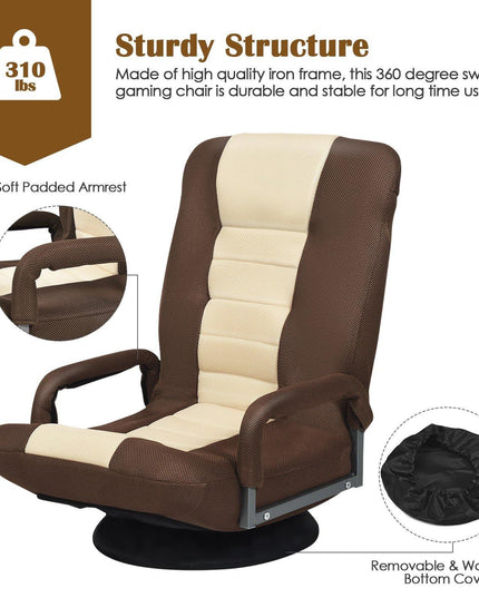 360 Degree Swivel Gaming Chair , Foldable Lazy Sofa Chair - Giantexus
