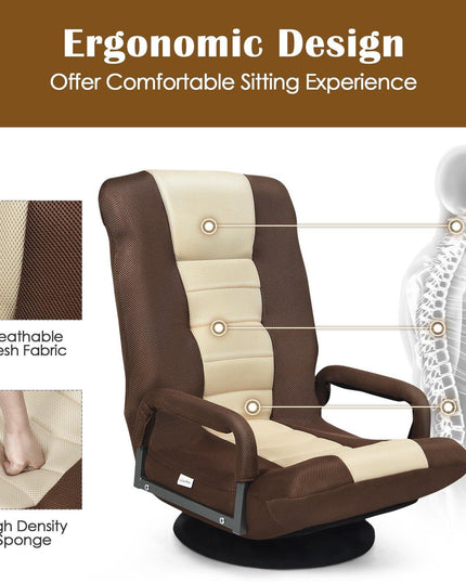 360 Degree Swivel Gaming Chair , Foldable Lazy Sofa Chair - Giantexus