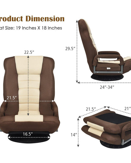 360 Degree Swivel Gaming Chair , Foldable Lazy Sofa Chair - Giantexus