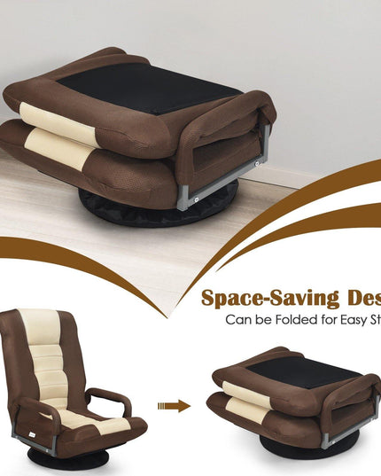 360 Degree Swivel Gaming Chair , Foldable Lazy Sofa Chair - Giantexus