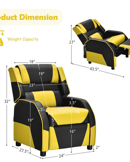 Ergonomic PU Leather Armchair - Giantex