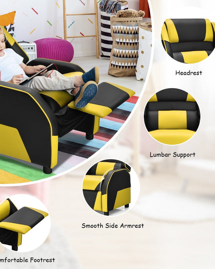 Ergonomic PU Leather Armchair - Giantex