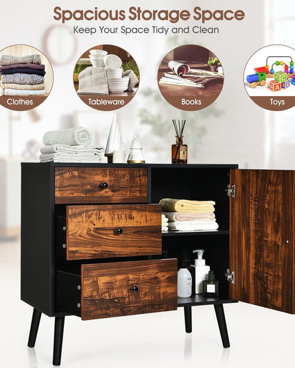 Storage Cabinet Buffet Sideboard with 3 Drawers