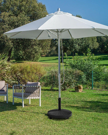 50 LBS Patio Umbrella Stand, 20.5 Inch Round Umbrella Base with 4 Lockable Wheels - Giantexus