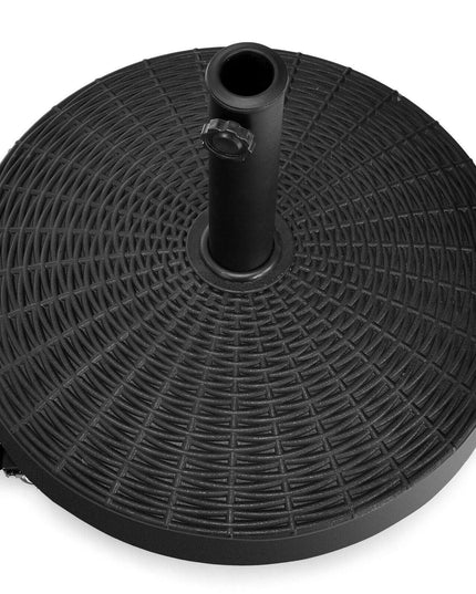 50 LBS Patio Umbrella Stand, 20.5 Inch Round Umbrella Base with 4 Lockable Wheels - Giantexus