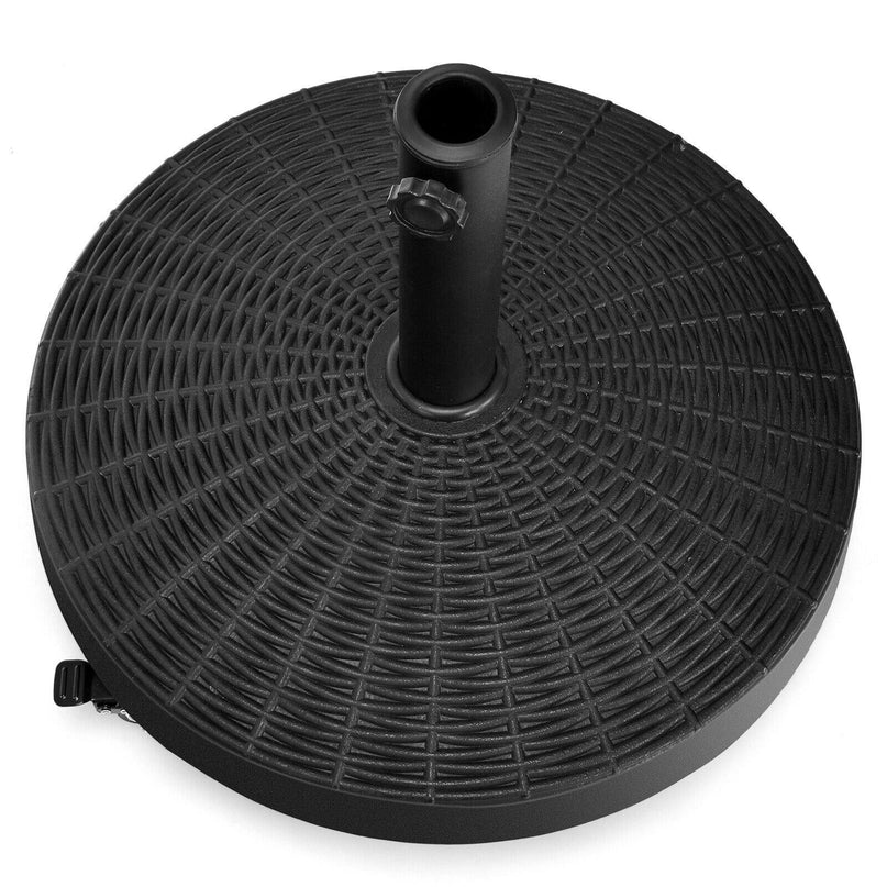 50 LBS Patio Umbrella Stand, 20.5 Inch Round Umbrella Base with 4 Lockable Wheels - Giantexus