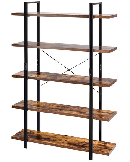 Giantex 3-Tier Industrial Bookshelf, Vintage Bookcase w/ Metal Frame